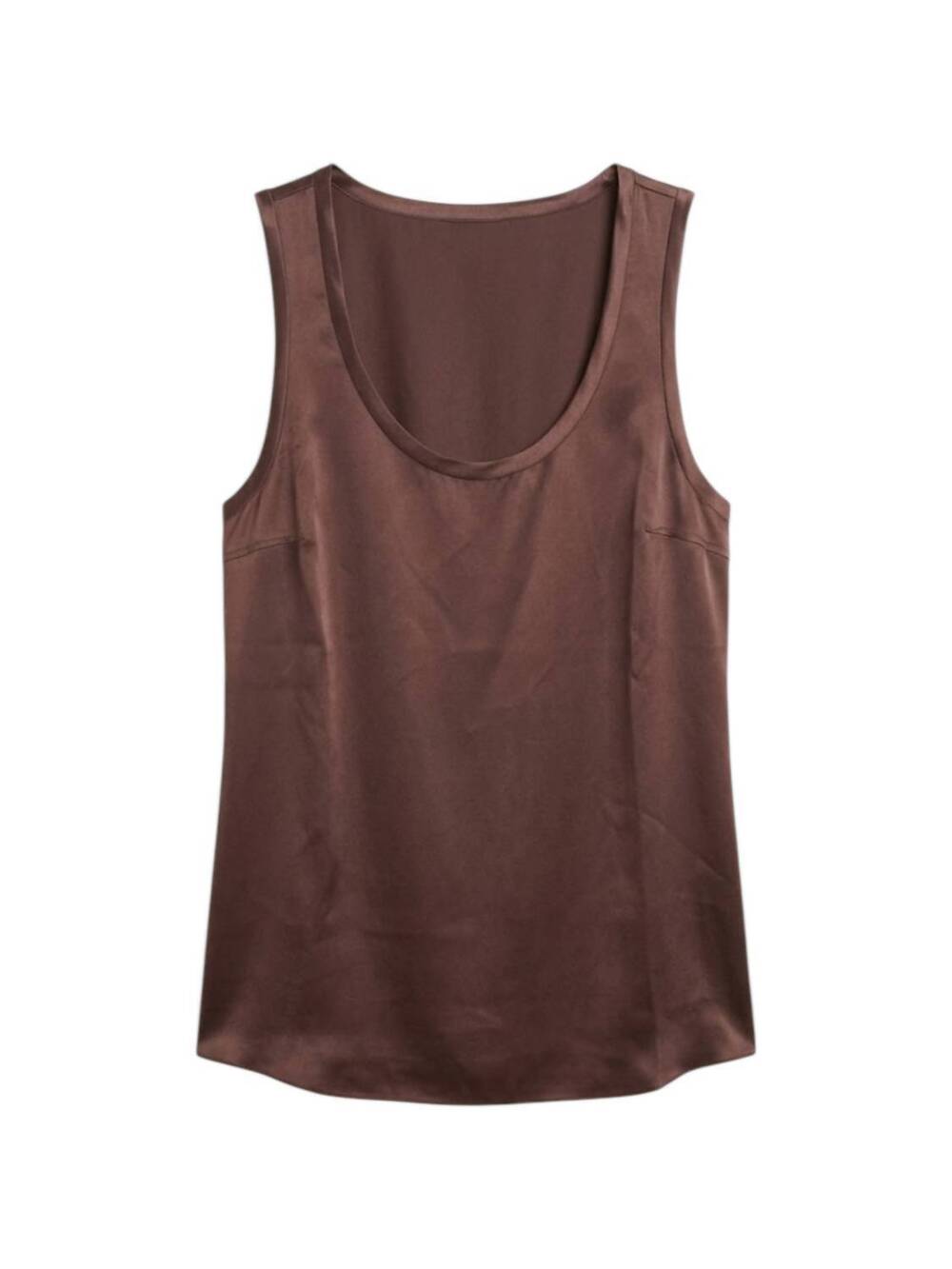 NEW BRUNELLO CUCINELLI women's silk blend sleeveless top in chocolate